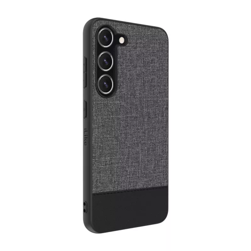 iLike Samsung Galaxy S23 Plus Plastic Leather Back Cover Gray
