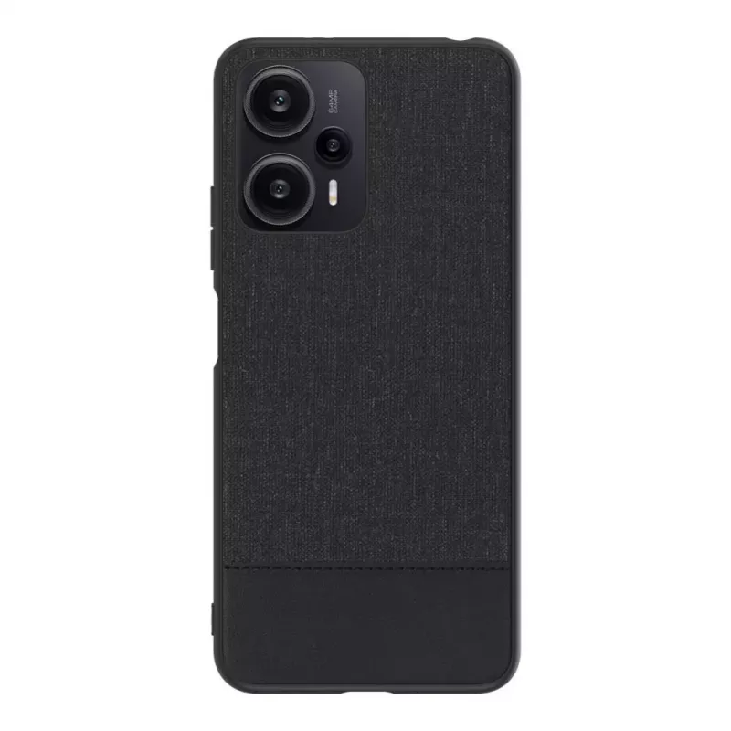 iLike Xiaomi Redmi Note 12 / Poco X5 Plastic Leather Back Cover Black