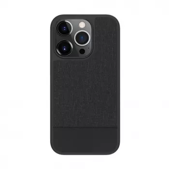 iLike Apple iPhone 14 Pro Max Plastic Leather Back Cover Black