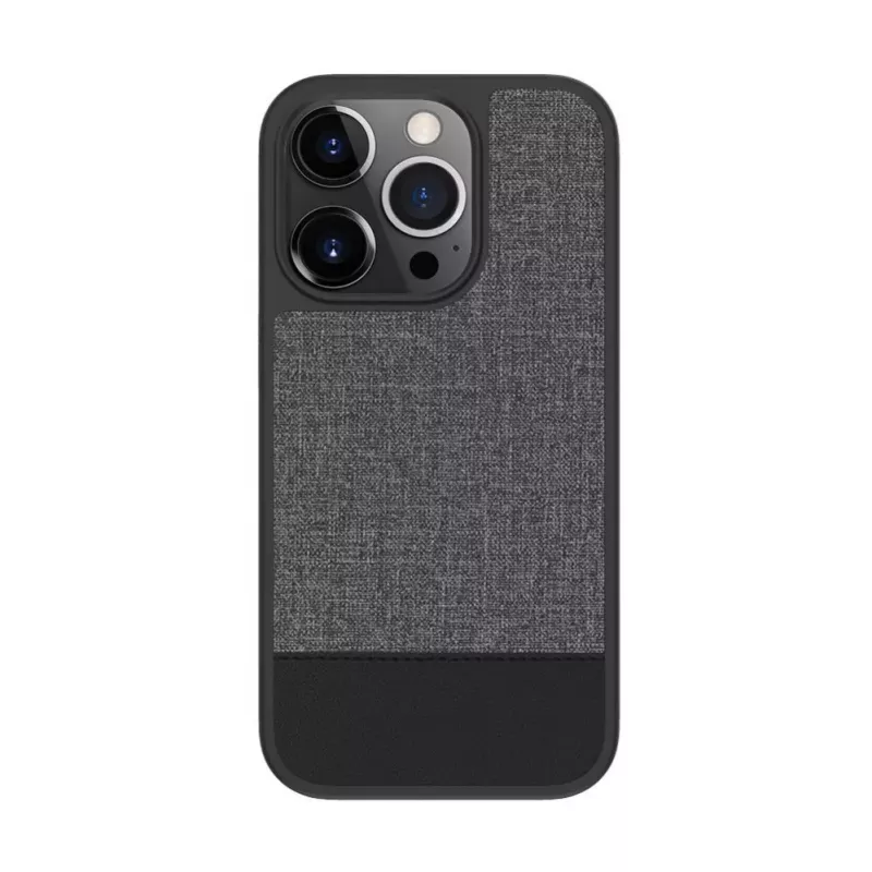 iLike Apple iPhone 14 Pro Max Plastic Leather Back Cover Gray