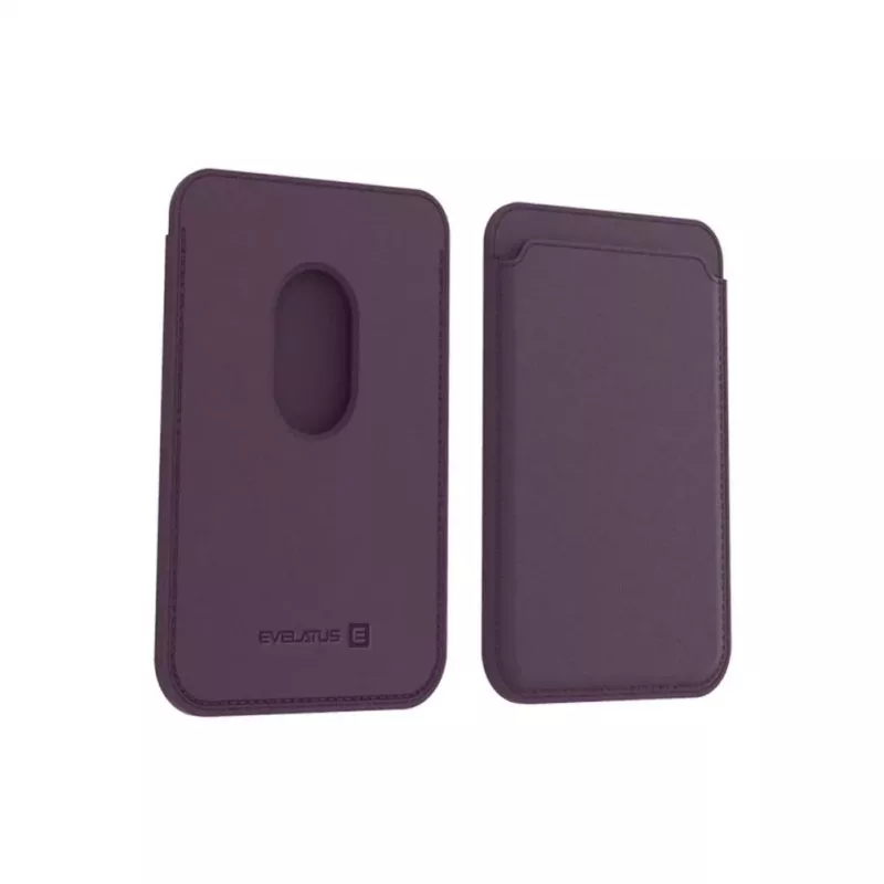 Evelatus Universal iPhone Geldbörse aus echtem Leder mit MagSafe Tiefes Lila