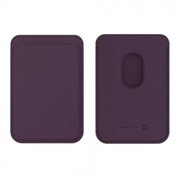 Evelatus Universal iPhone Geldbörse aus echtem Leder mit MagSafe Tiefes Lila
