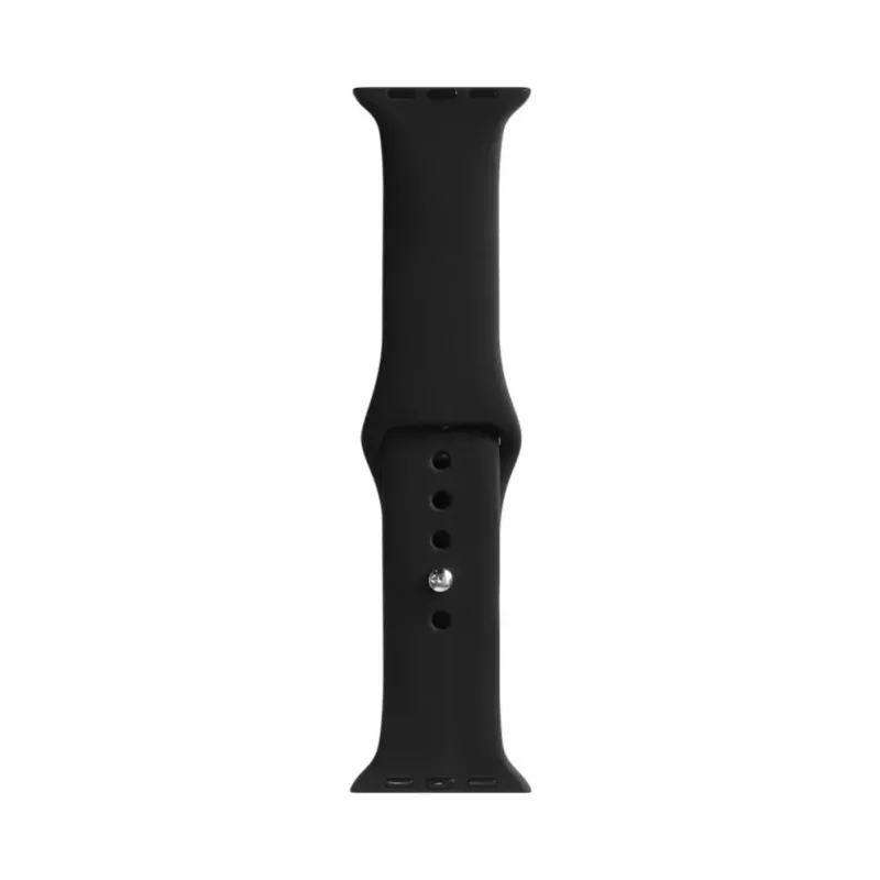 Evelatus Apple Watch 42/44/45mm Silikon Loop Armband (S/M 110mm) Schwarz