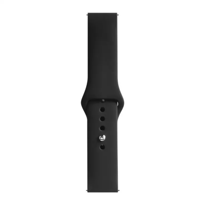 Evelatus 20mm Silikon-Loop-Uhrenarmband (S/M 110mm) Schwarz