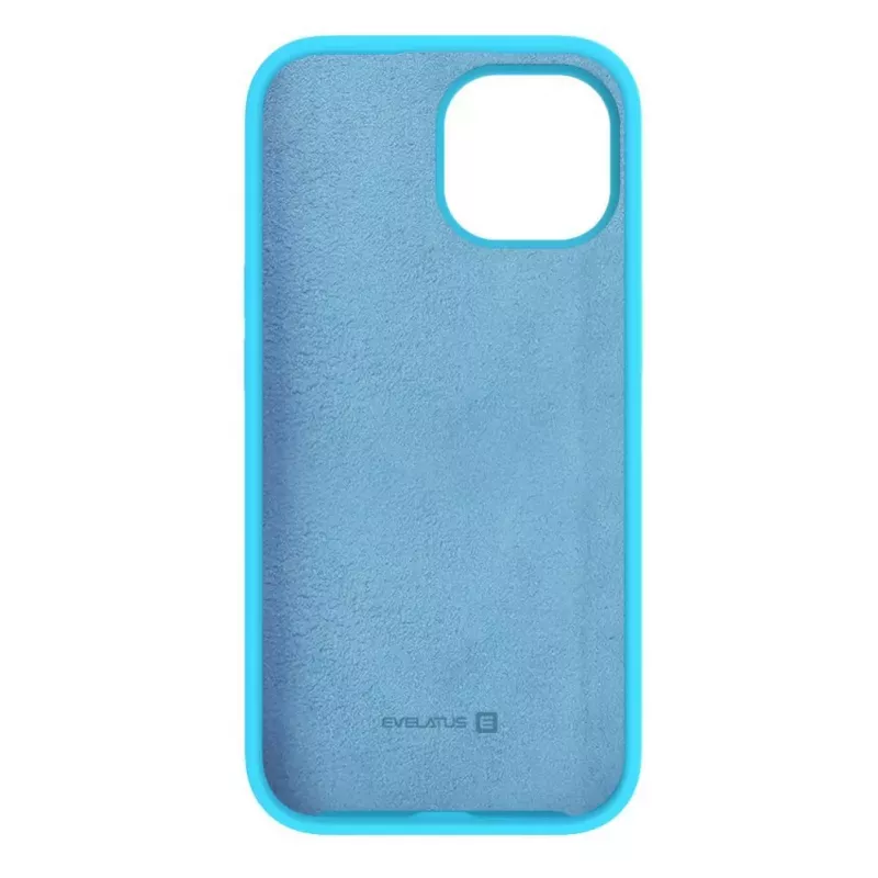 Evelatus Apple iPhone 15 Premium Soft Touch Silikonhülle Cyan Blau