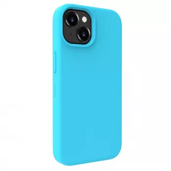 Evelatus Apple iPhone 15 Premium Soft Touch Silikonhülle Cyan Blau