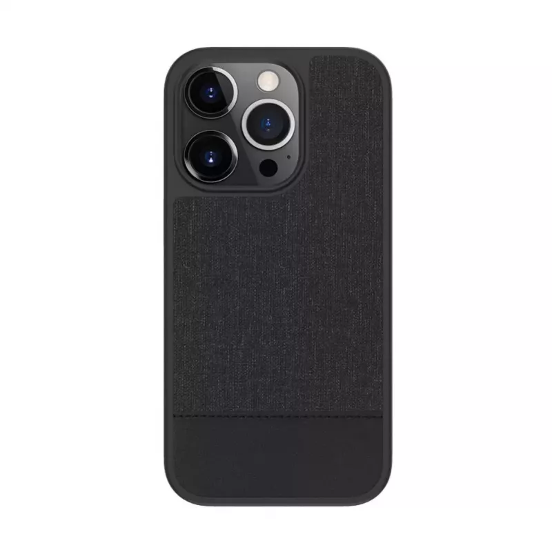 Evelatus Apple iPhone 15 Pro Max Plastic Leather Magsafe Back Cover Black