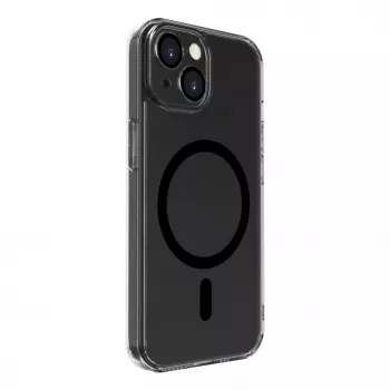 Evelatus Apple iPhone 15 Clear Case mit MagSafe und Kameraschutz Transparent Black