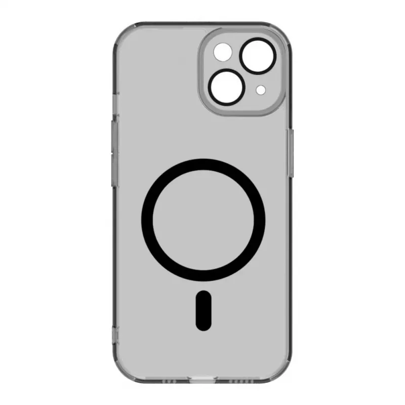 Evelatus Apple iPhone 15 Plus Clear Case mit MagSafe und Kameraschutz Transparent Schwarz
