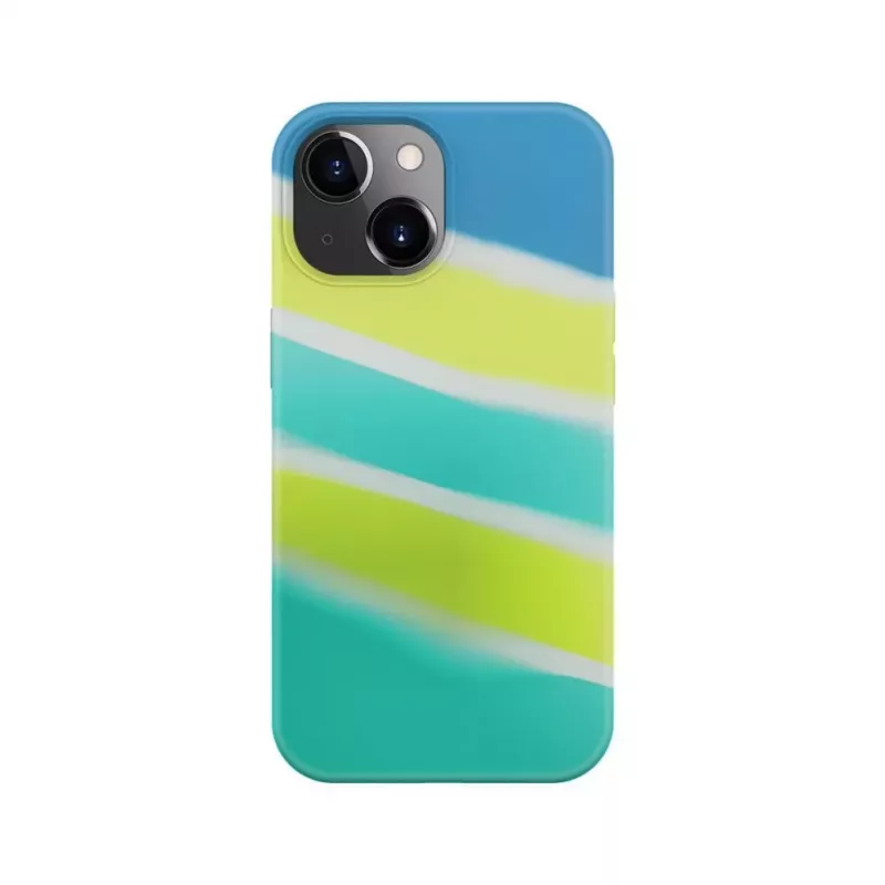 Evelatus Apple iPhone 15 Silikonhülle Mehrfarbig Gelb Grün