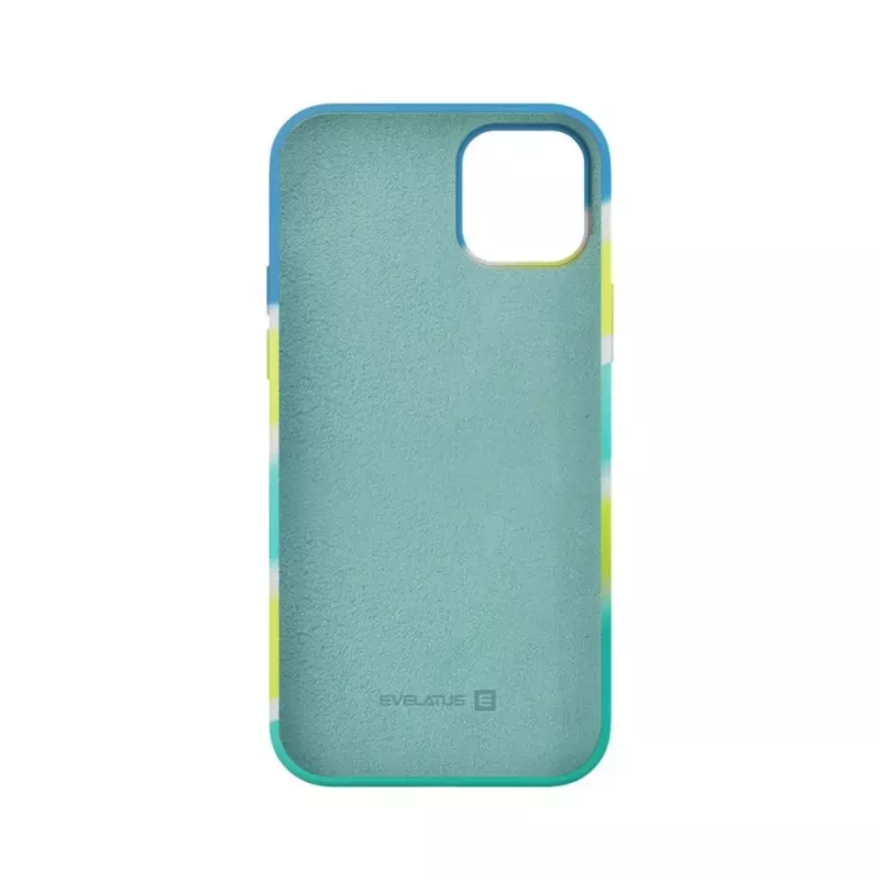 Evelatus Apple iPhone 15 Silikonhülle Mehrfarbig Gelb Grün