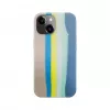 Evelatus Apple iPhone 15 Silikonhülle Mehrfarbig Blau Pink