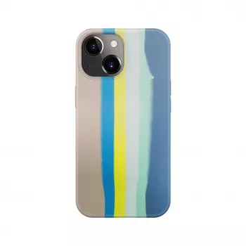 Evelatus Apple iPhone 15 Silikonhülle Mehrfarbig Blau Pink