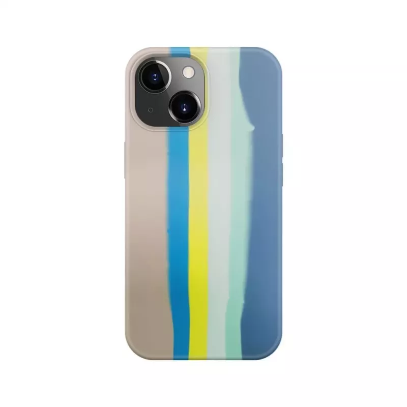 Evelatus Apple iPhone 15 Silikonhülle Mehrfarbig Blau Pink