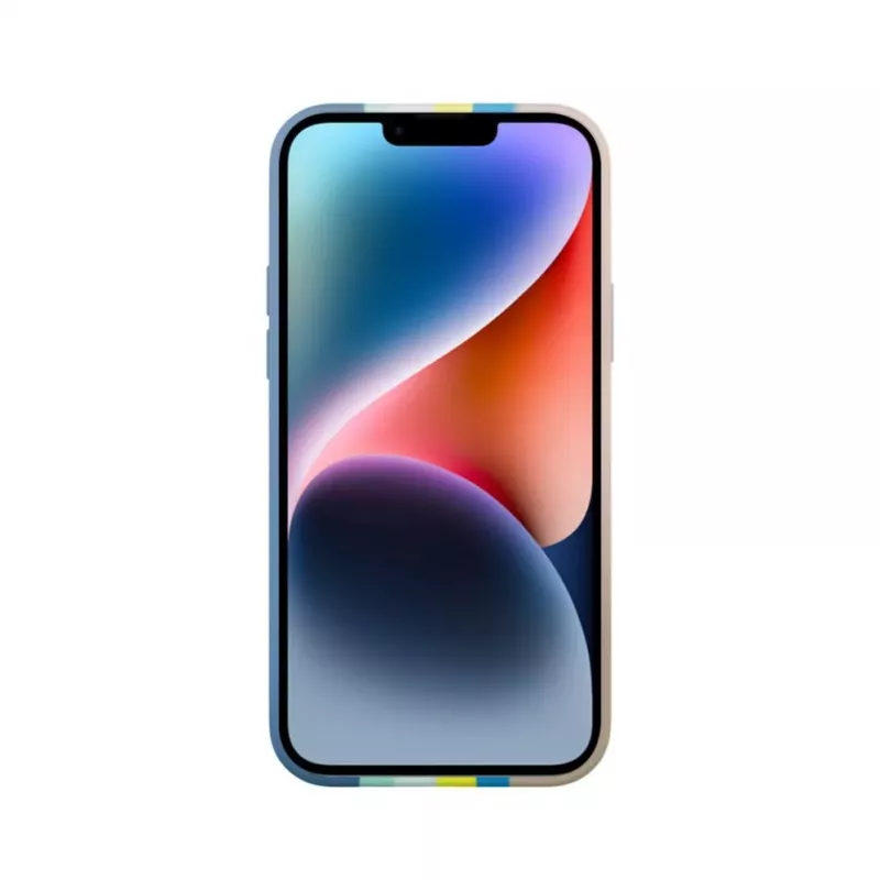 Evelatus Apple iPhone 15 Silikonhülle Mehrfarbig Blau Pink