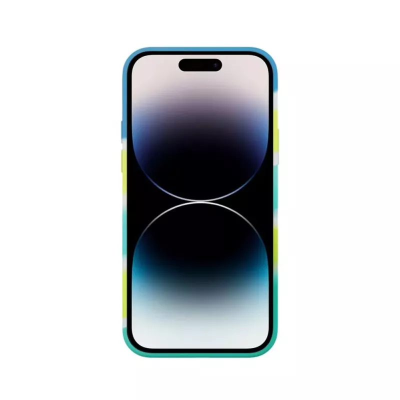 Evelatus Apple iPhone 15 Pro Silikonhülle Mehrfarbig Gelb Grün