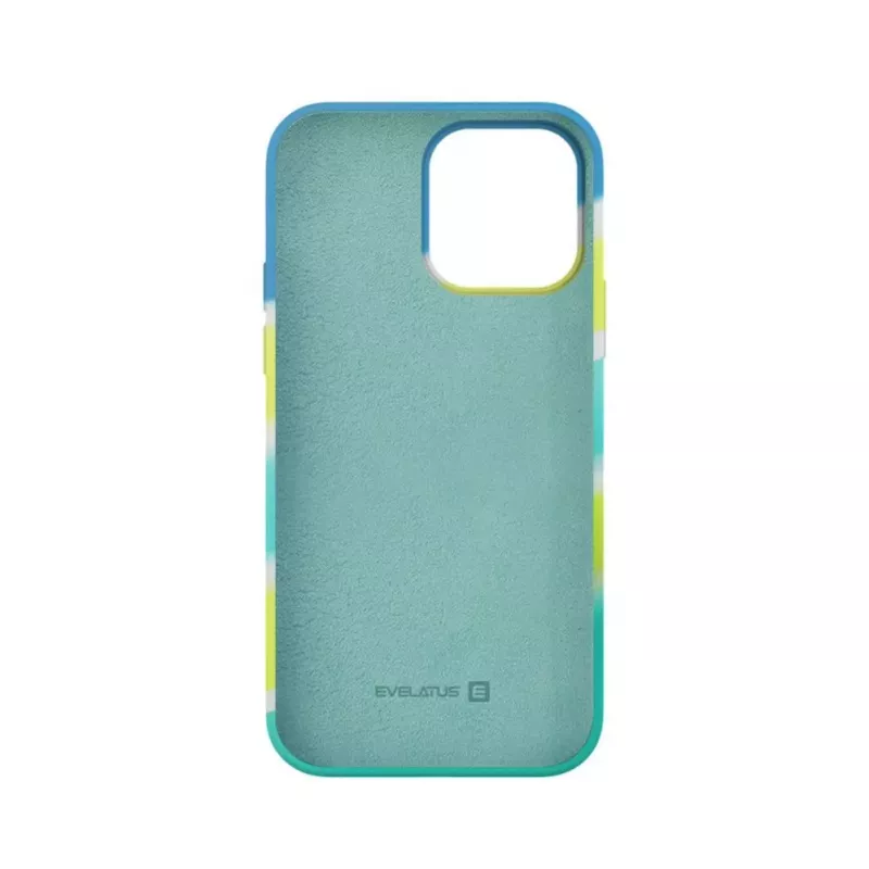 Evelatus Apple iPhone 15 Pro Silikonhülle Mehrfarbig Gelb Grün