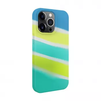 Evelatus Apple iPhone 15 Pro Silikonhülle Mehrfarbig Gelb Grün