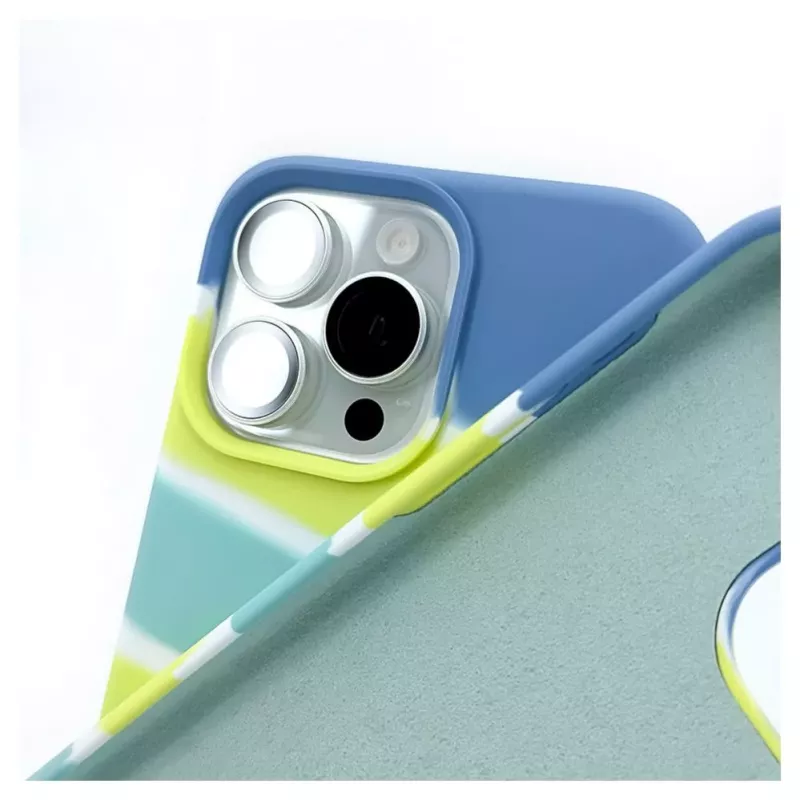 Evelatus Apple iPhone 15 Pro Max Silikonhülle Mehrfarbig Gelb-Grün