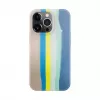 Evelatus Apple iPhone 15 Pro Max Silikonhülle Mehrfarbig Blau Pink