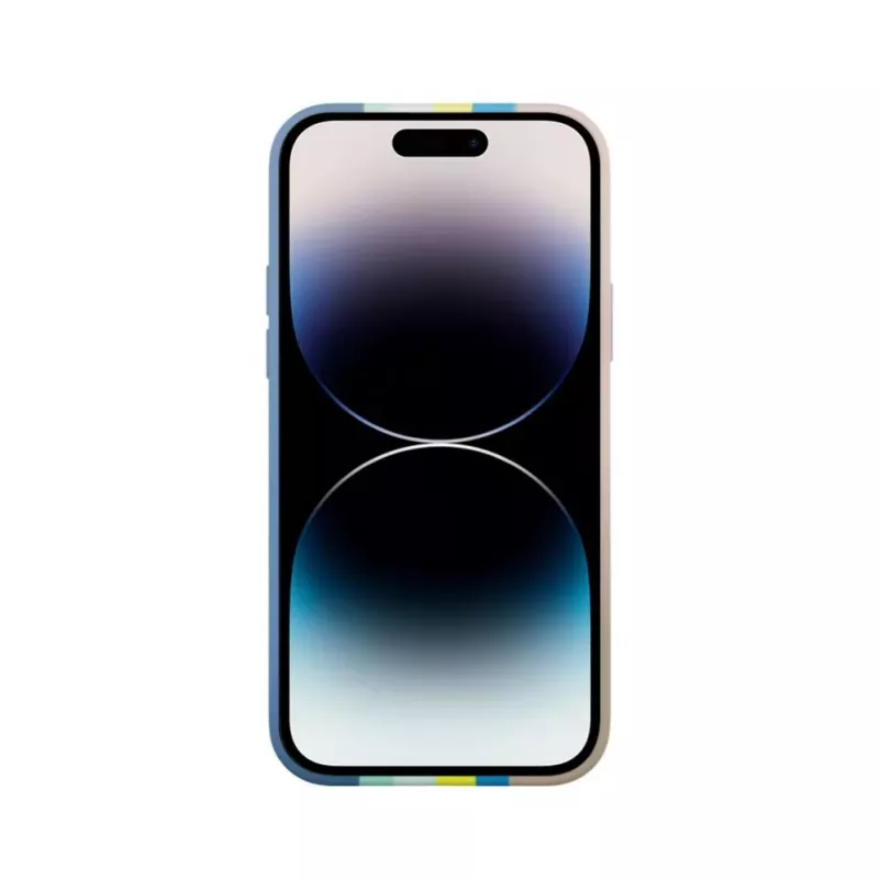 Evelatus Apple iPhone 15 Pro Max Silikonhülle Mehrfarbig Blau Pink