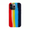 Evelatus Apple iPhone 15 Pro Max Silikonhülle Mehrfarbig Regenbogen