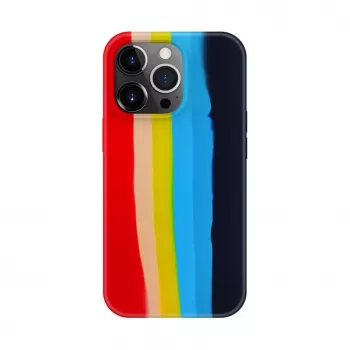 Evelatus Apple iPhone 15 Pro Max Silikonhülle Mehrfarbig Regenbogen