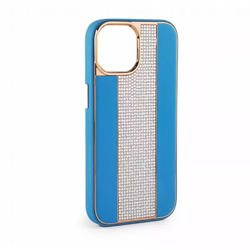 iLike Apple iPhone 15 Pro Diamonds and Leather Case Blau