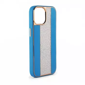 iLike Apple iPhone 15 Pro Diamonds and Leather Case Blau