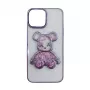 iLike Apple iPhone 11 Silicone Case Print Desire Bear Purple