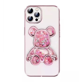 iLike Apple iPhone 14 Pro Silikonhülle Print Desire Bear Pink