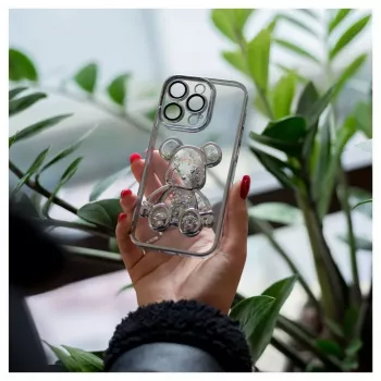 iLike Apple iPhone 14 Pro Silikonhülle Print Desire Bear Silber