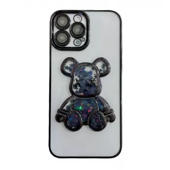 iLike Apple iPhone 15 Pro Silikonhülle Print Desire Bear Schwarz