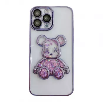 iLike Apple iPhone 15 Pro Max Silikonhülle Print Desire Bear Lila
