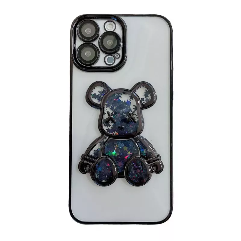 iLike Apple iPhone 15 Pro Max Silikonhülle Print Desire Bear Schwarz