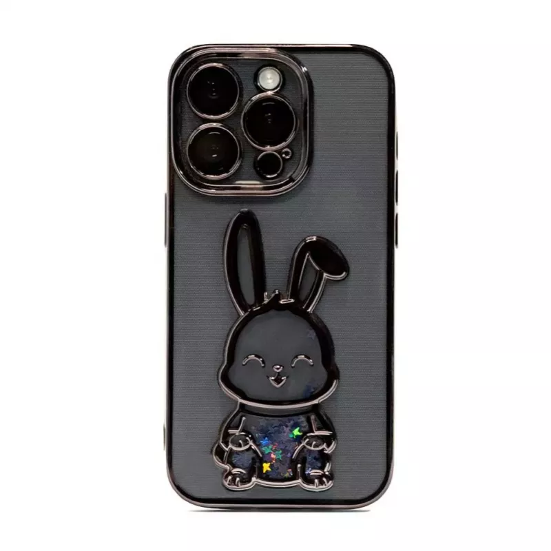 iLike Apple iPhone 13 Pro Silikonhülle Print Desire Rabbit Schwarz