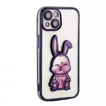 iLike Apple iPhone 14 Silikonhülle Print Desire Rabbit Lila