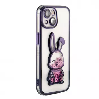iLike Apple iPhone 14 Silikonhülle Print Desire Rabbit Lila