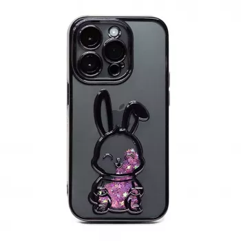iLike Apple iPhone 14 Pro Max Silikonhülle Print Desire Rabbit Lila