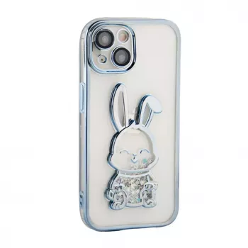 iLike Apple iPhone 15 Silikonhülle Print Desire Rabbit Blau
