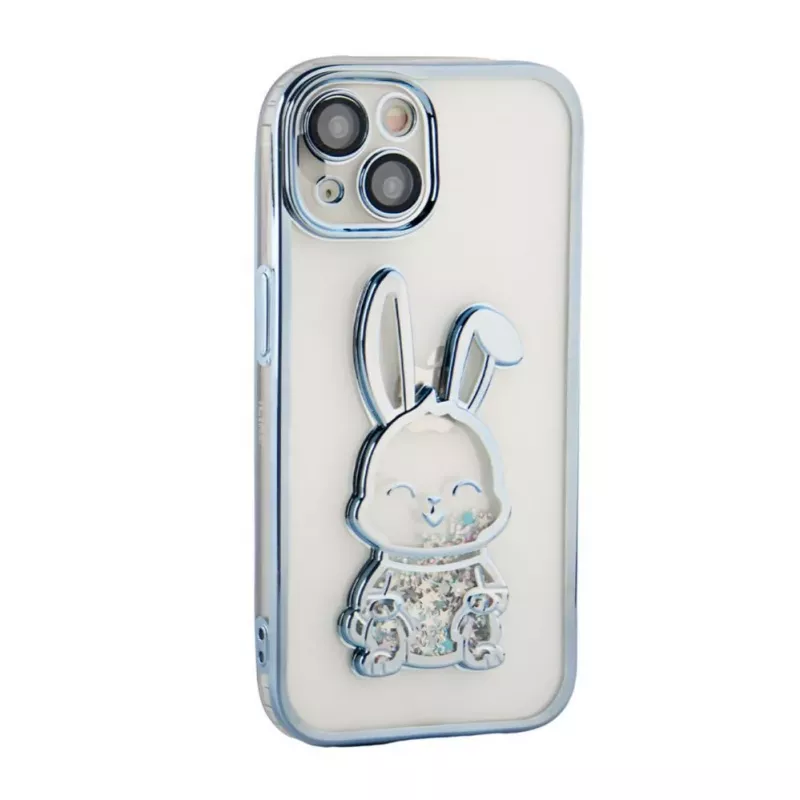 iLike Apple iPhone 15 Silikonhülle Print Desire Rabbit Blau