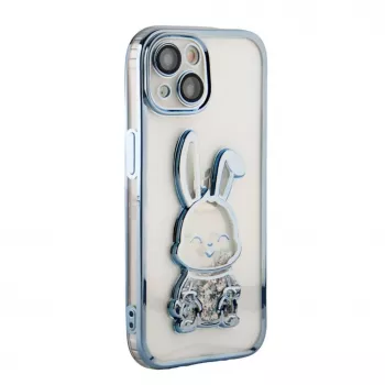 iLike Apple iPhone 15 Silikonhülle Print Desire Rabbit Blau