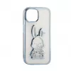 iLike Apple iPhone 15 Pro Silikonhülle Print Desire Rabbit Blau