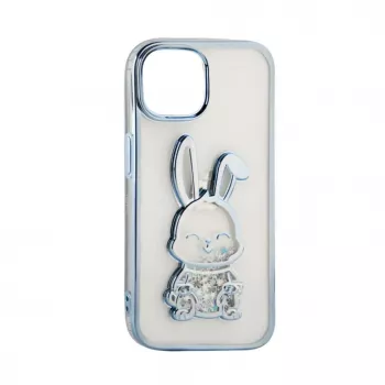iLike Apple iPhone 15 Pro Silikonhülle Print Desire Rabbit Blau