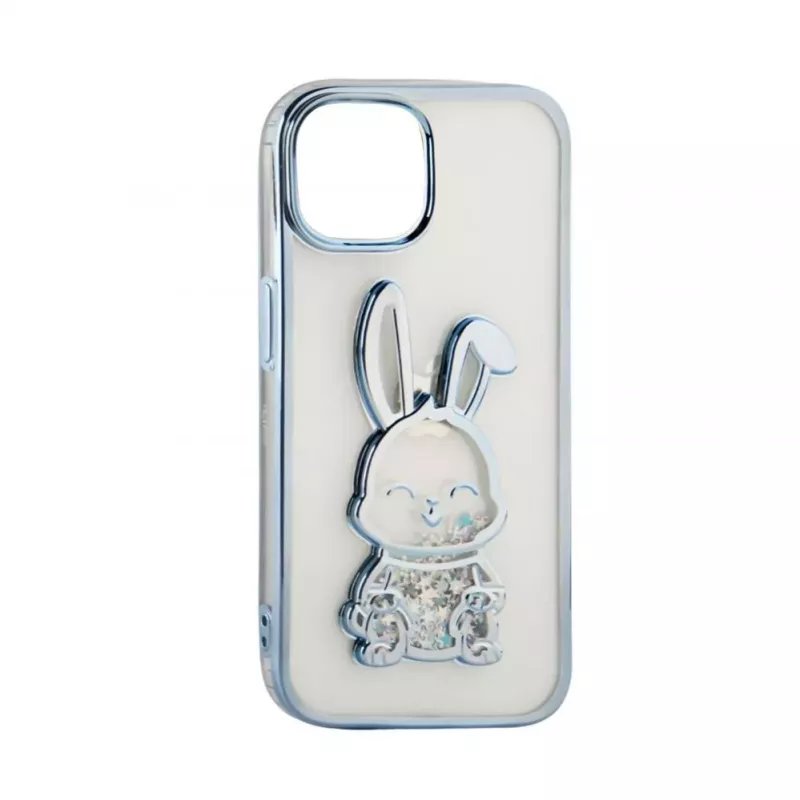 iLike Apple iPhone 15 Pro Silikonhülle Print Desire Rabbit Blau