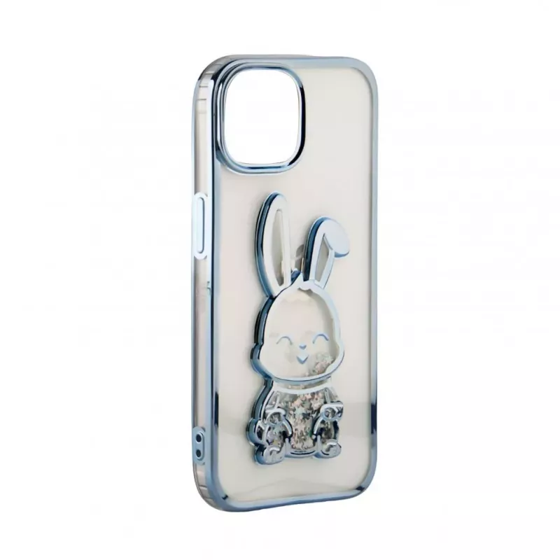 iLike Apple iPhone 15 Pro Silikonhülle Print Desire Rabbit Blau