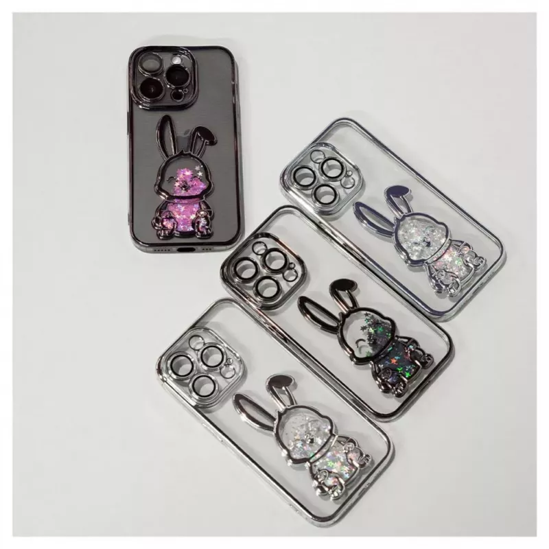 iLike Apple iPhone 15 Pro Max Silikonhülle Print Desire Rabbit Lila