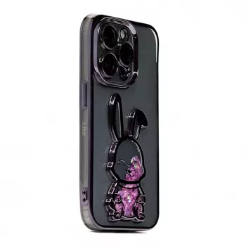 iLike Apple iPhone 15 Pro Max Silikonhülle Print Desire Rabbit Lila