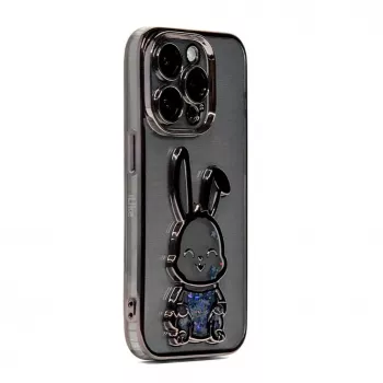 iLike Apple iPhone 15 Pro Max Silikonhülle Print Desire Rabbit Schwarz