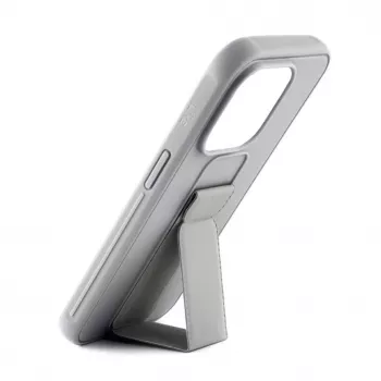 iLike Apple iPhone 15 Silikonhülle mit Standfuß Silber